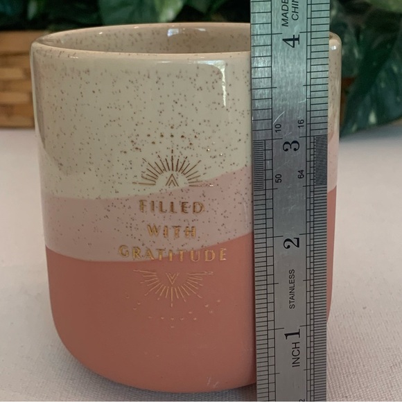 Filled With Gratitude Pottery Plant Pot Desert Colors Gold Writing Inspirational - Picture 14 of 15